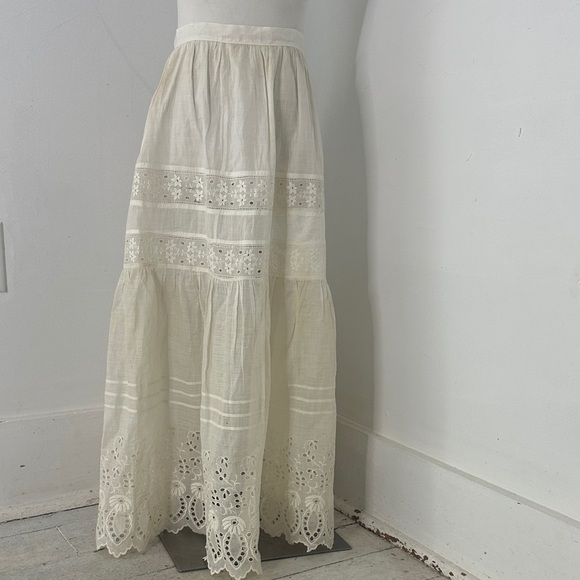 Vintage Dresses & Skirts - Vintage Victorian Era Cotton Lace Petticoat Maxi Skirt